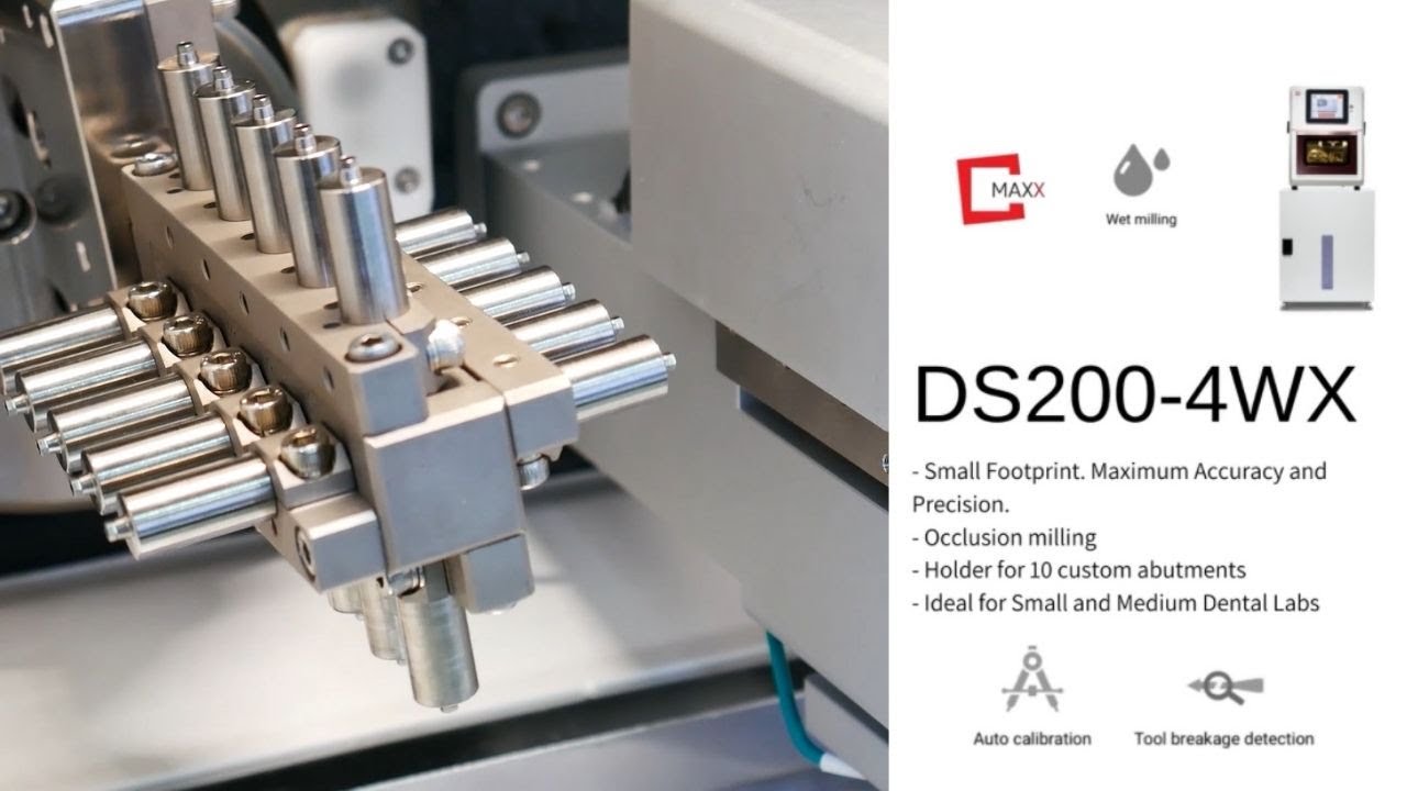 Dental Milling Machine 습식 밀링머신: Custom abutment, Glass-ceramic blocks (DS200-4WX)