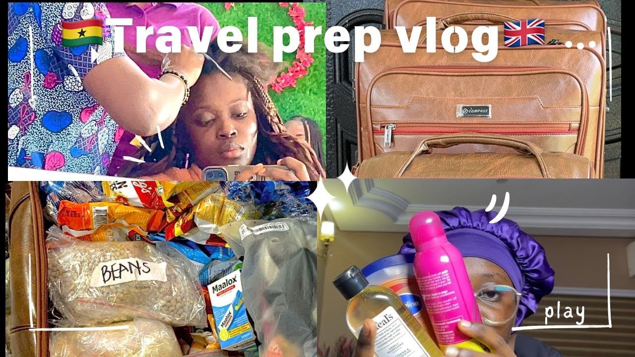 RELOCATION TRAVEL PREP VLOG | 🇬🇭GHANA TO THE UK🇬🇧| PACKING FOODSTUFFS,YELLOW FEVER CARD, BRAID.