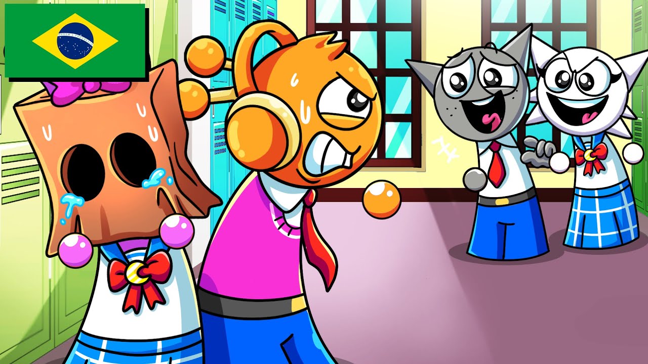 PINKI FORÇADA A ESCONDER O ROSTO NA ESCOLA?! Animação Sprunki do Incredibox