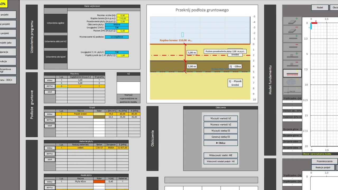 Szkolenie Płyta kZ v3.0 - modelowanie płyty na podłożu podatnym Kalkulatory Inżynierskie
