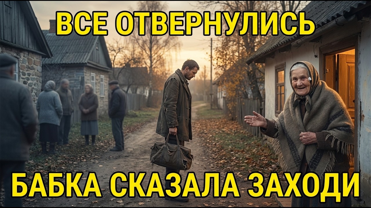 Зек вернулся в родной посёлок. Все отвернулись. Только глухая бабка на краю деревни сказала: «Заходи