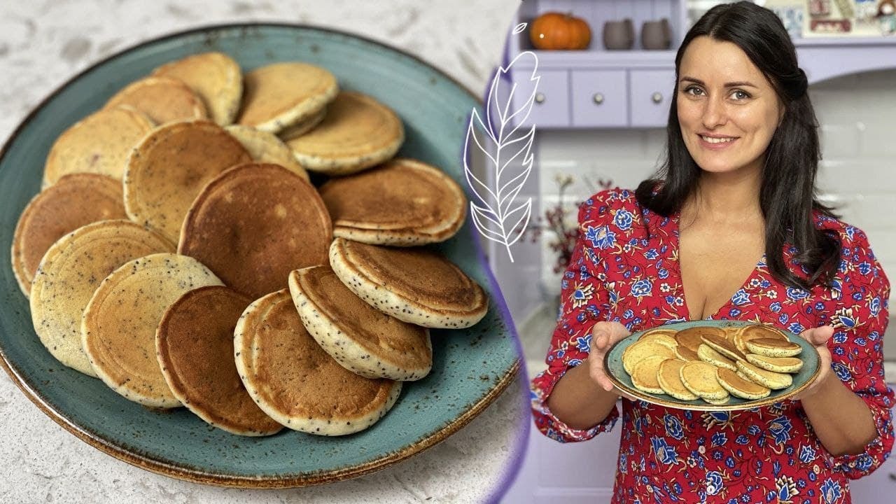 Нежные МАКОВЫЕ ПАНКЕЙКИ с ягодами🥞🍒 ПРОСТОЙ РЕЦЕПТ завтрака😃 Готовим с Лизой Глинской😊