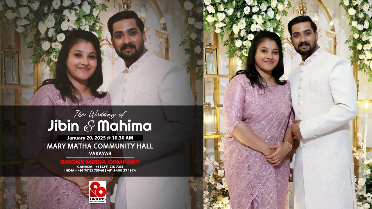 Jibin & Mahima | Wedding Day Live Telecast | 20.01.2025 | #brionsmedia