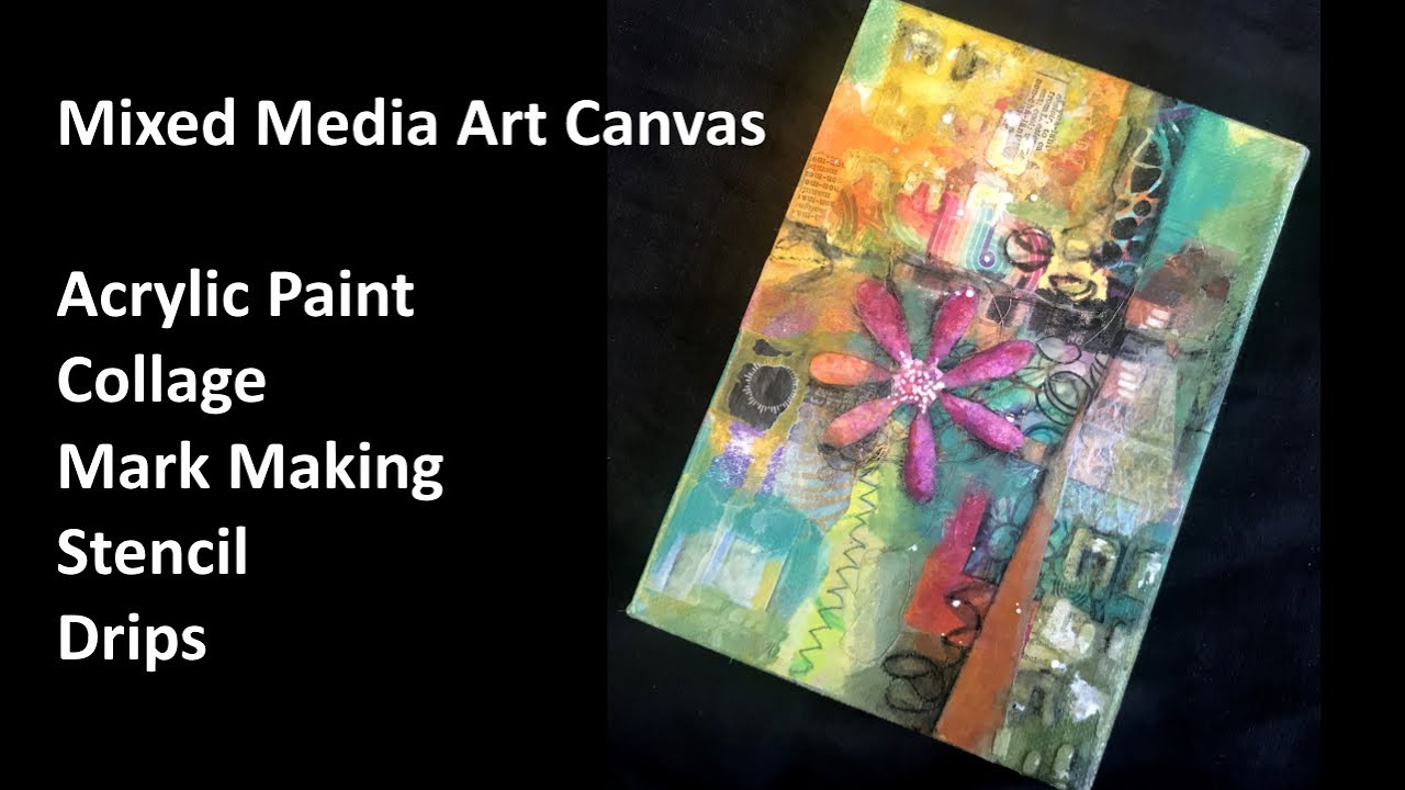 Mixed Media Collage Abstract Canvas 5