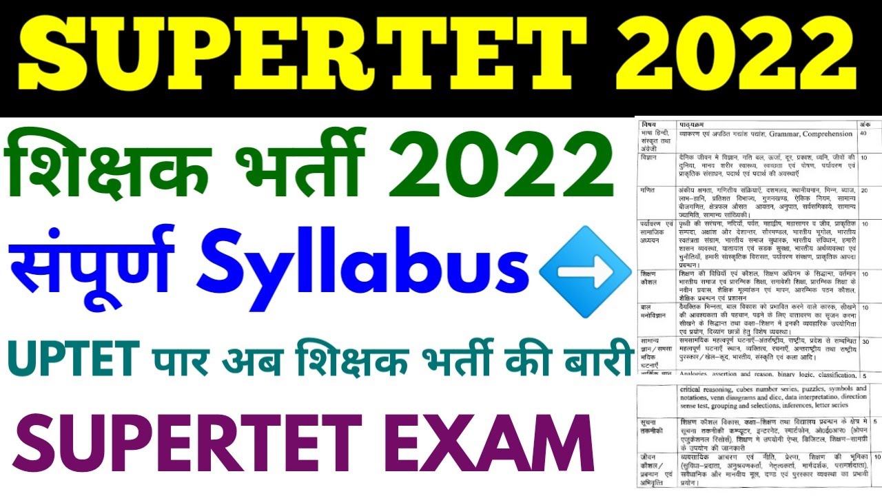 UP SUPER TET | UP Super TET Syllabus 2022 | up super TET exam 2022 | UP TET Exam | Super TET kya hai