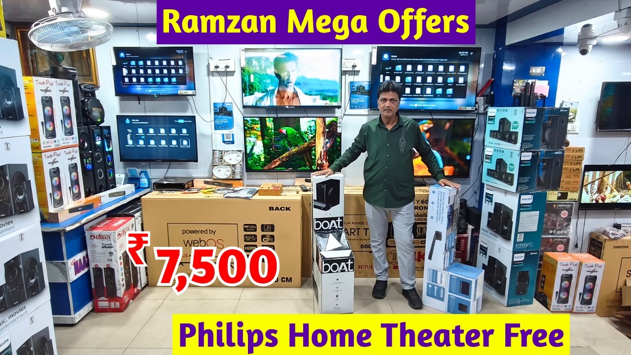 Ramzan Special Mega Offers ₹ 7,500/- Smart + Andriod LED TV With 5.1 Philips Home Theater Free #koti