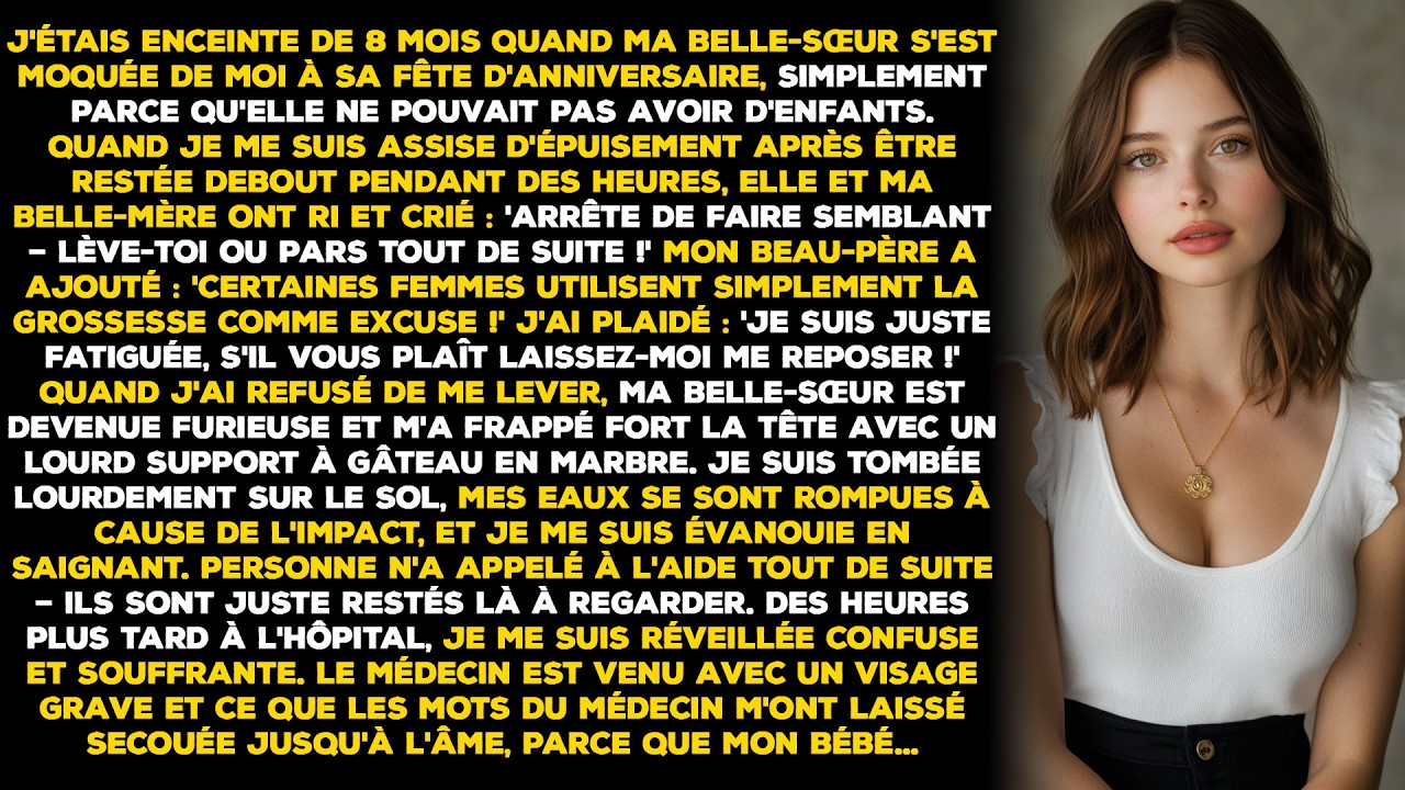 J'étais enceinte de 8 mois quand ma belle-sœur s'est moquée de moi à sa fête d'anniversaire...