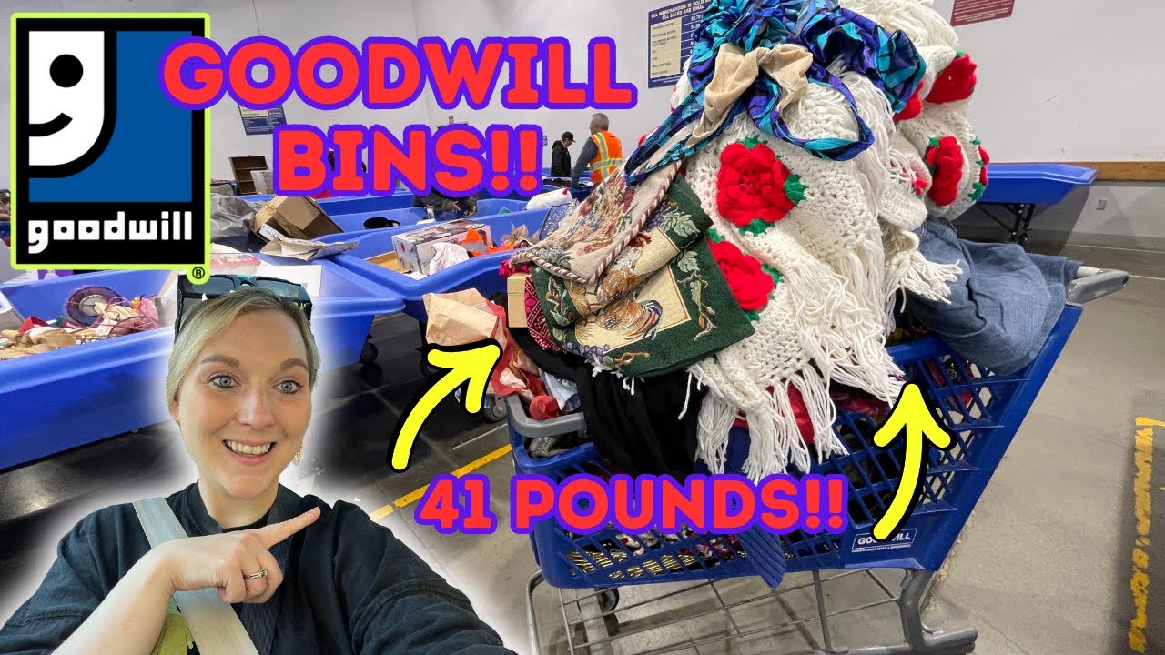 Lets Go To GOODWILL BINS! The Cart Was Absolutely 💥FULL💥41 POUNDS! Thrift With Me For Resale!