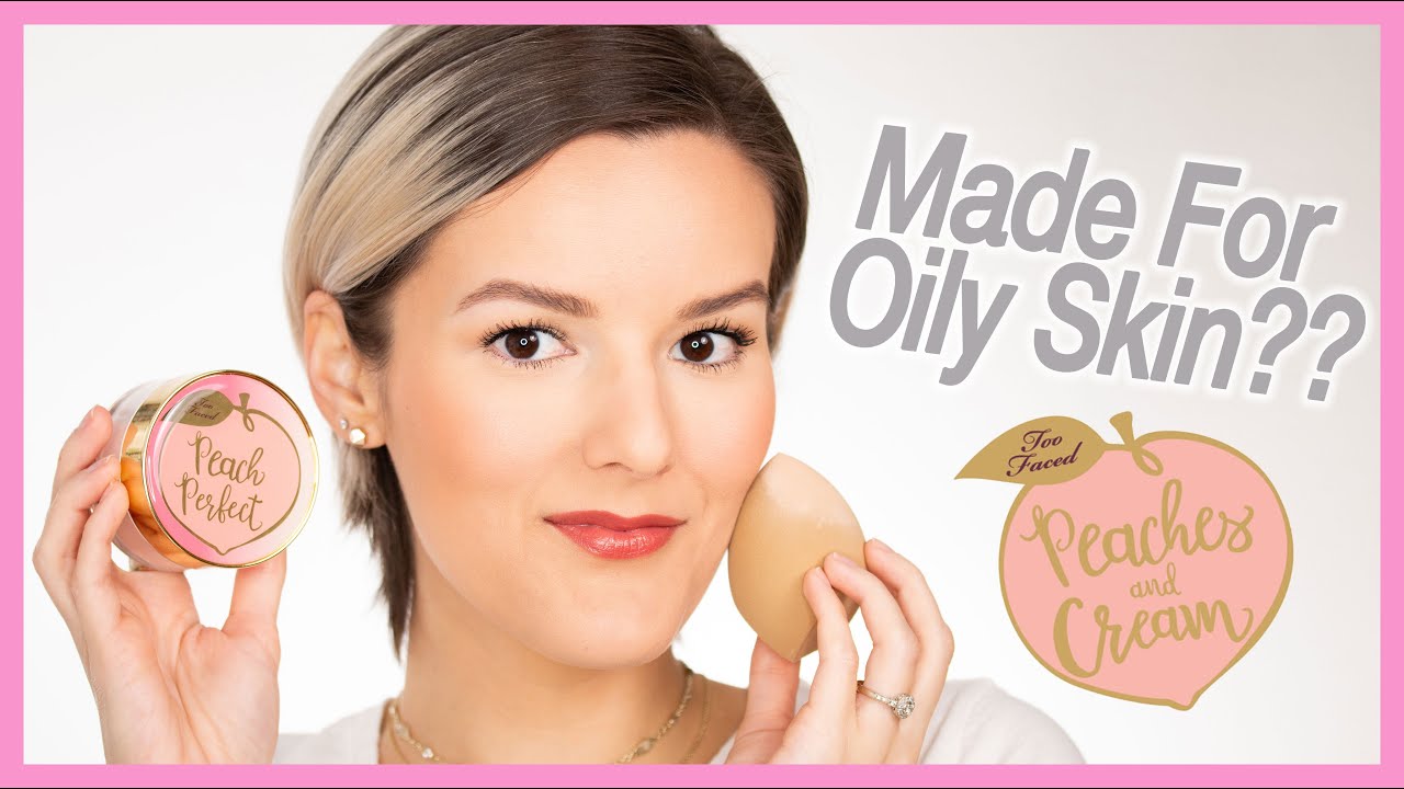 Too Faced Peach Perfect Mattifying Loose Setting Powder (All Day Wear Test) - Oily Skin