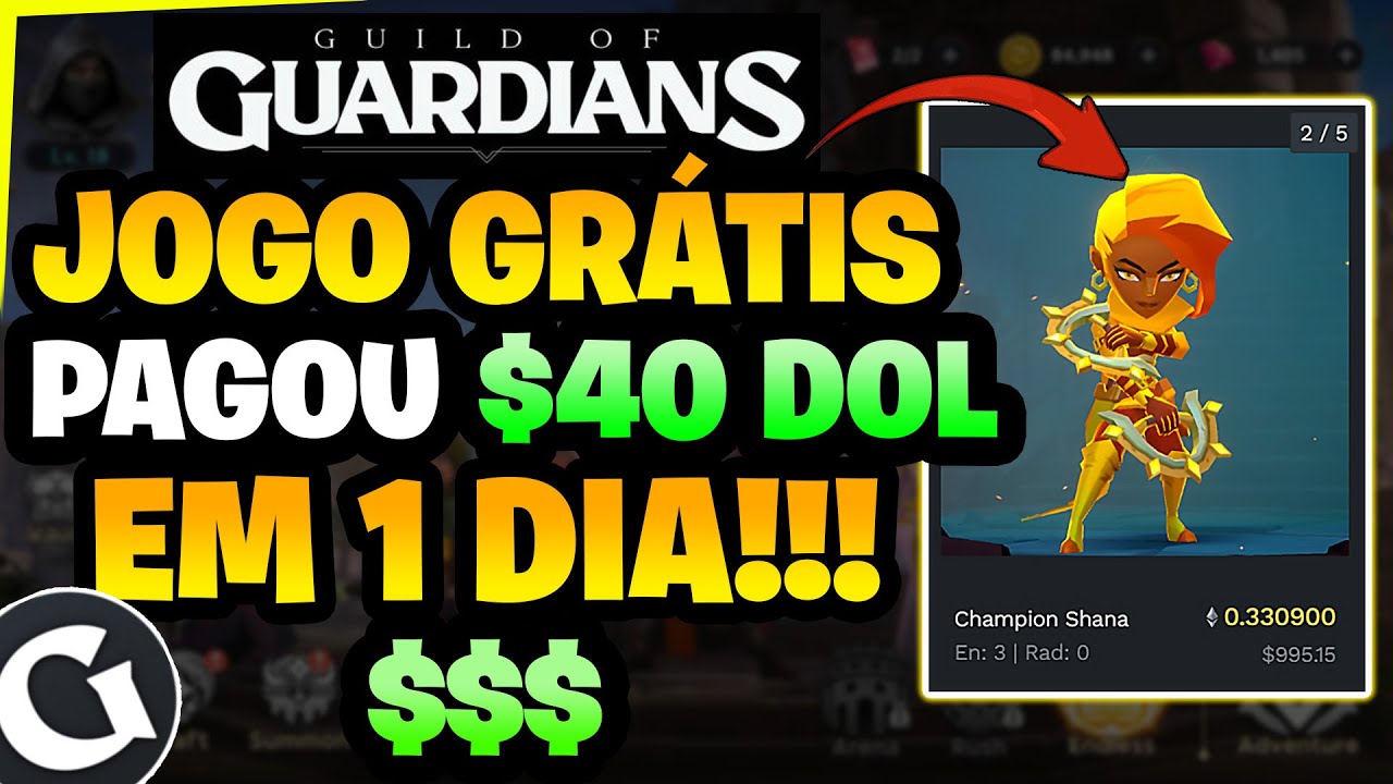 NOVO JOGO NFT GRATIS ME PAGOU MUITOOO - GUILD OF GUARDIANS - TUTORIAL COMPLETO - CORRE!!!!