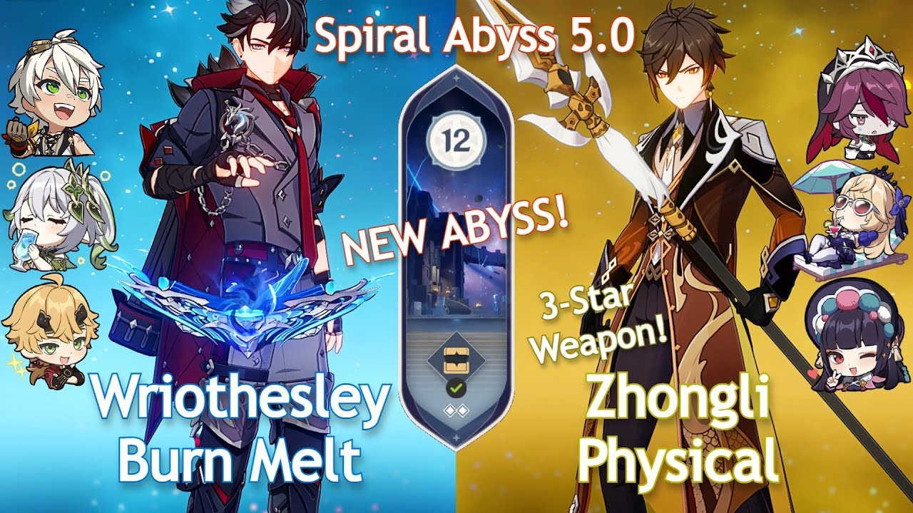 NEW Spiral Abyss 5.0! C1 Wriothesley Burn Melt x C0 Zhongli Physical | Floor 12 | Genshin Impact