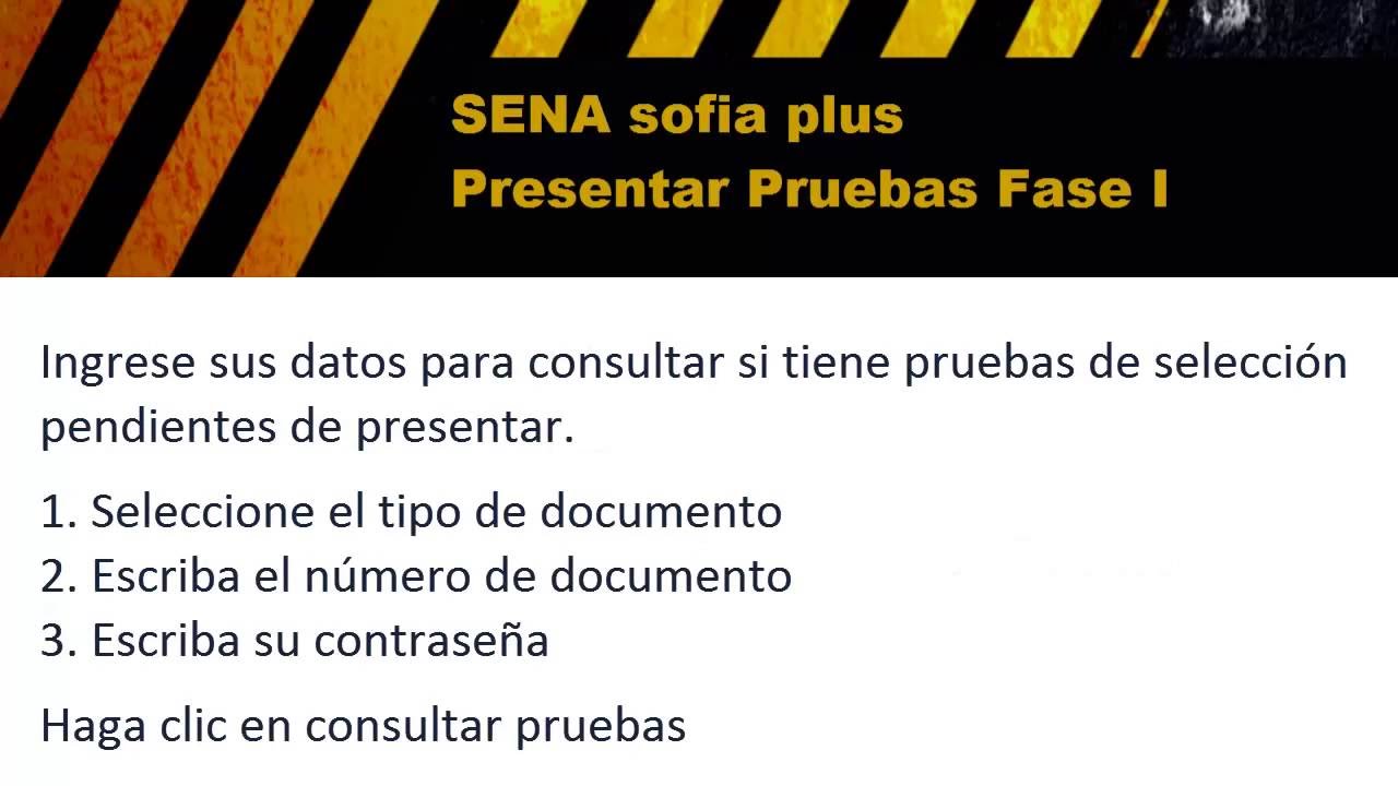 SENA sofia plus Presentar Pruebas Fase I