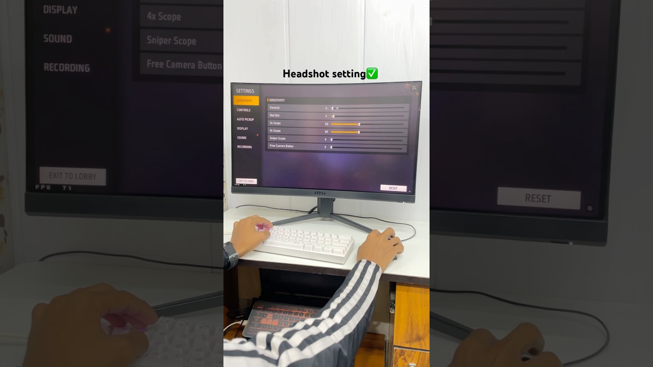 MY PC HANDCAM😱 HOW TO PLAY FREE FIRE  🖥️🔥 #freefire #shorts #ronnielive #pcsetup