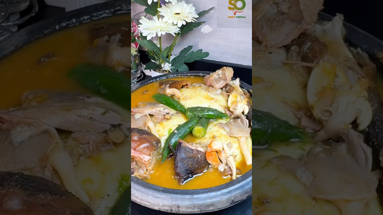 African Food/ Ghanaian Authentic fufu with local soup #food # fufu # ghanafood #africanfood #local
