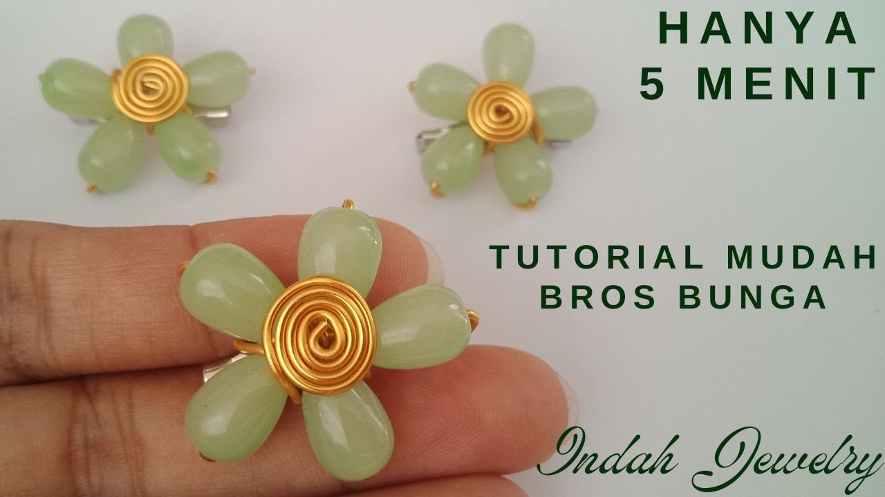 Tutorial Bros Bunga/DIY Brooch With Stone/Easy Pin/Bros Dagu/Wire Brooch/DIY Bros Mini Untuk Pemula