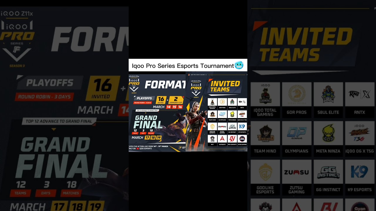 Match Date🧐iQOO Pro Series 👿 Esports Tournament #freefire #ffesports #iqooproseries