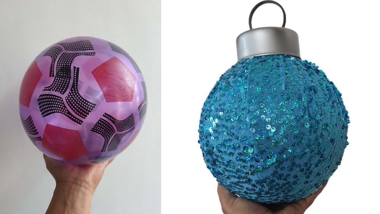 COMO hacer ESFERAS GIGANTES con PELOTA fácil y barato PARA NAVIDAD#navidad2023