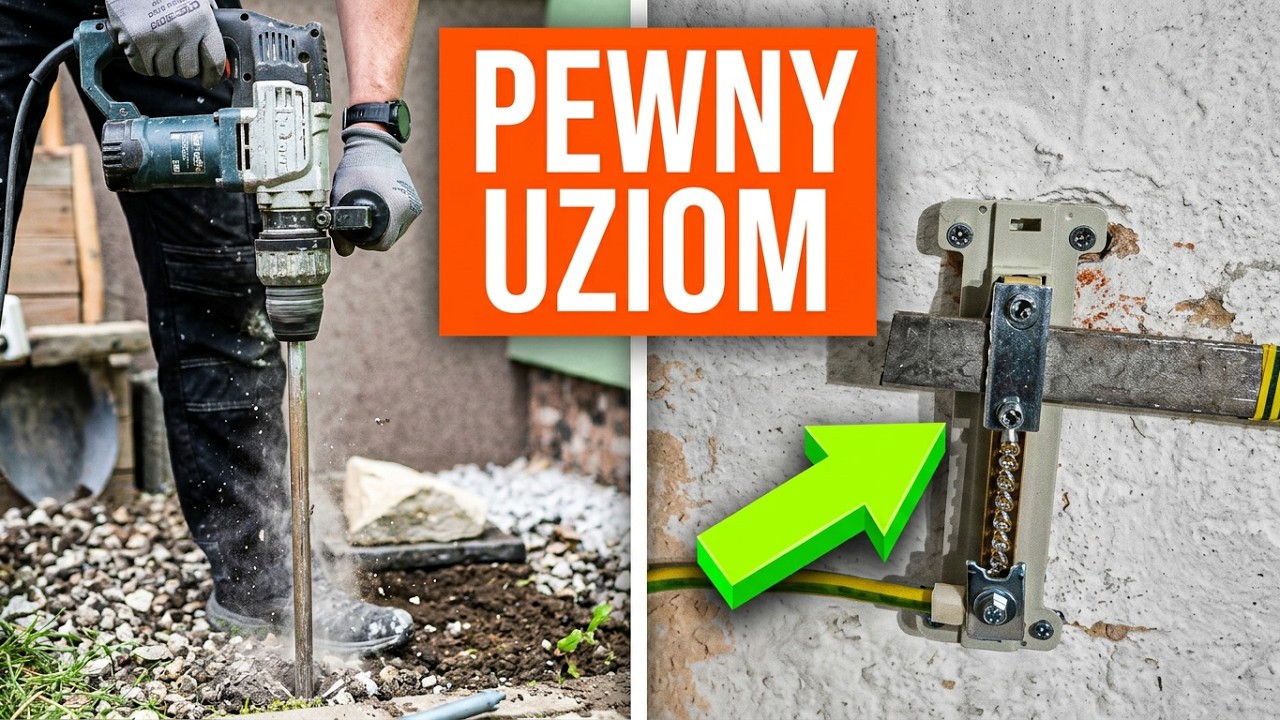 Uziemienie szpilkowe punktu  podziału przewodu PEN, szyna wyr&oacute;wnawcza