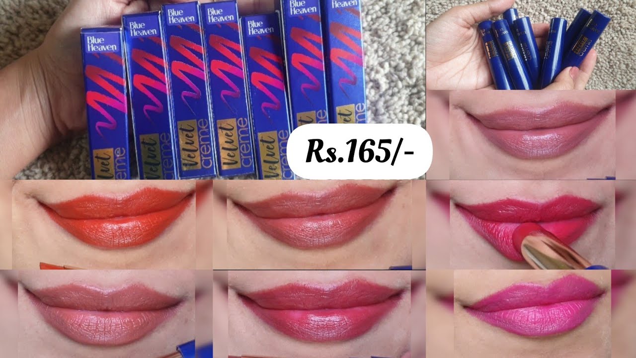 NEW Blue Heaven Velvet Creme Lipsticks Swatches and Review| Glam Diva