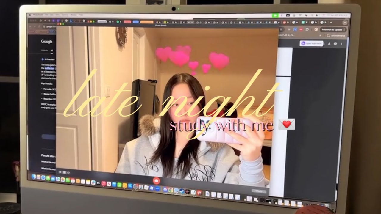 LATE NIGHT STUDY VLOG | 1 hour study with me, real time, no bgm, notetaking & pencil asmr 🪽