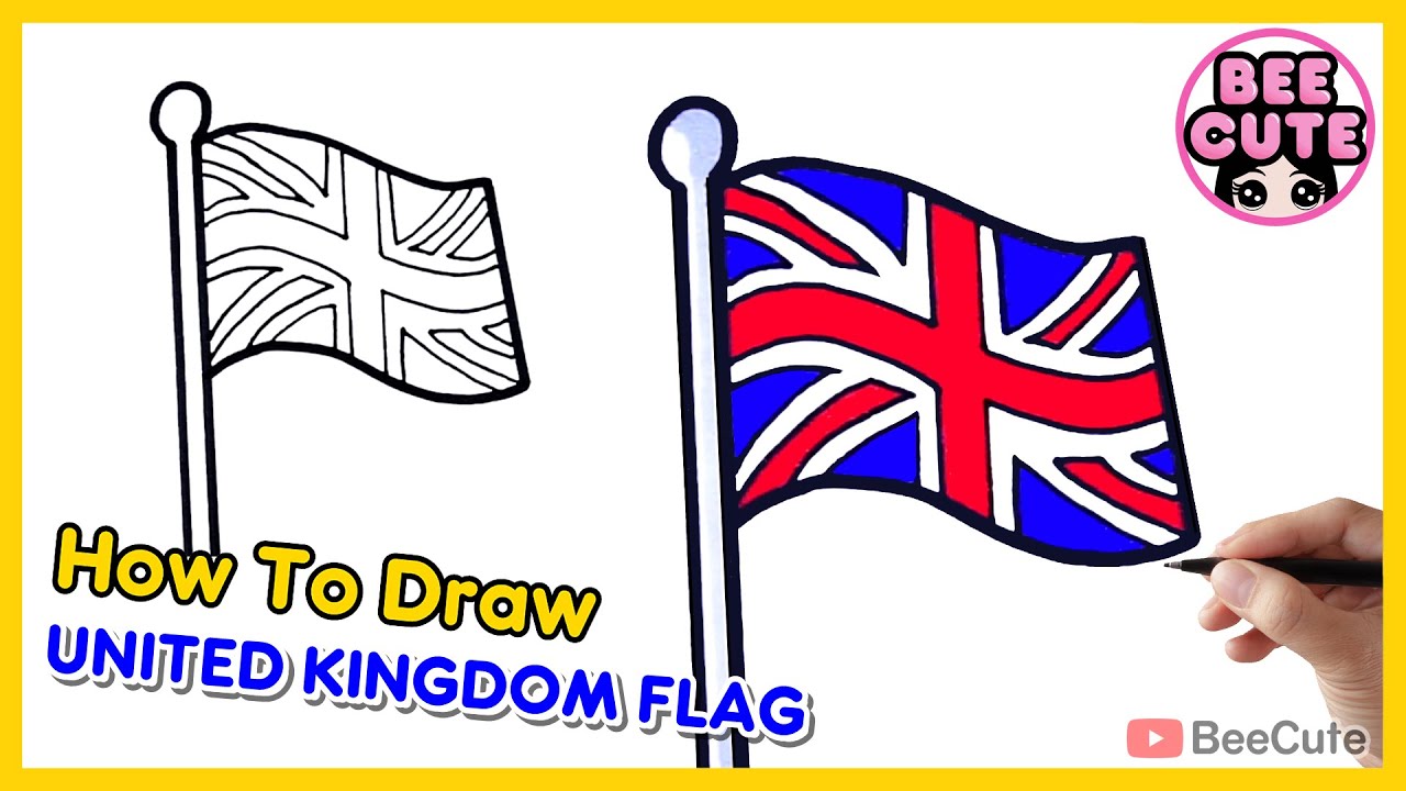 How To Draw Flag of the United Kingdom | Drawing United Kingdom Flag | Union Jack | Union Flag