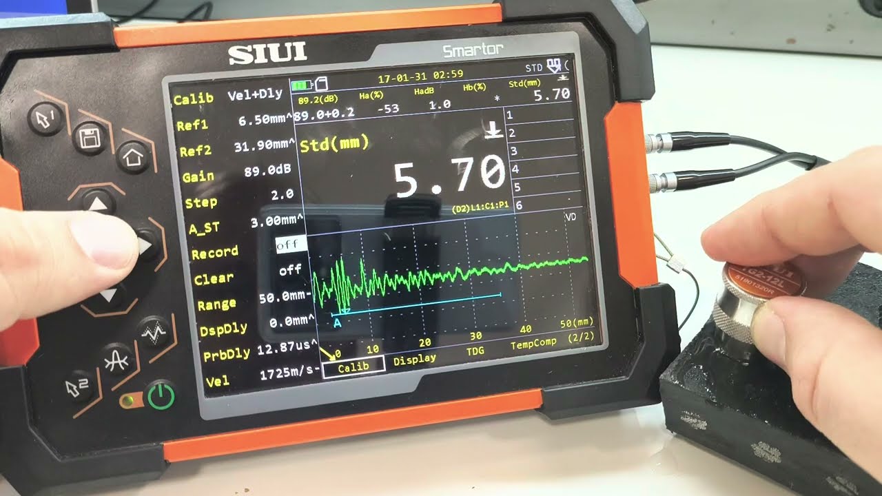 Medição de espessura por ultrassom em correias transportadoras