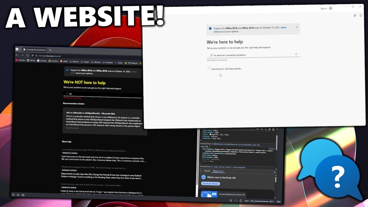 The Windows Get Help app is just a website!