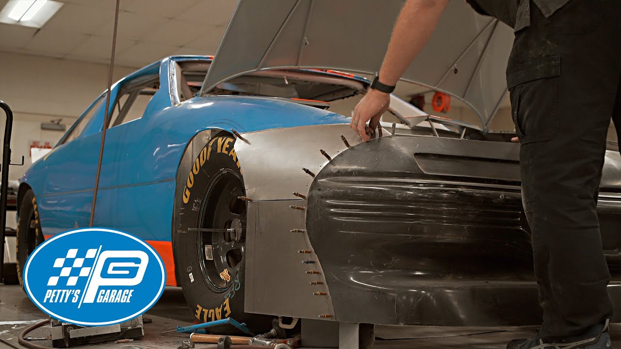 Shaping it like a bullet! Fabricating a fender for a classic NASCAR race car (4K) | Petty's Garage