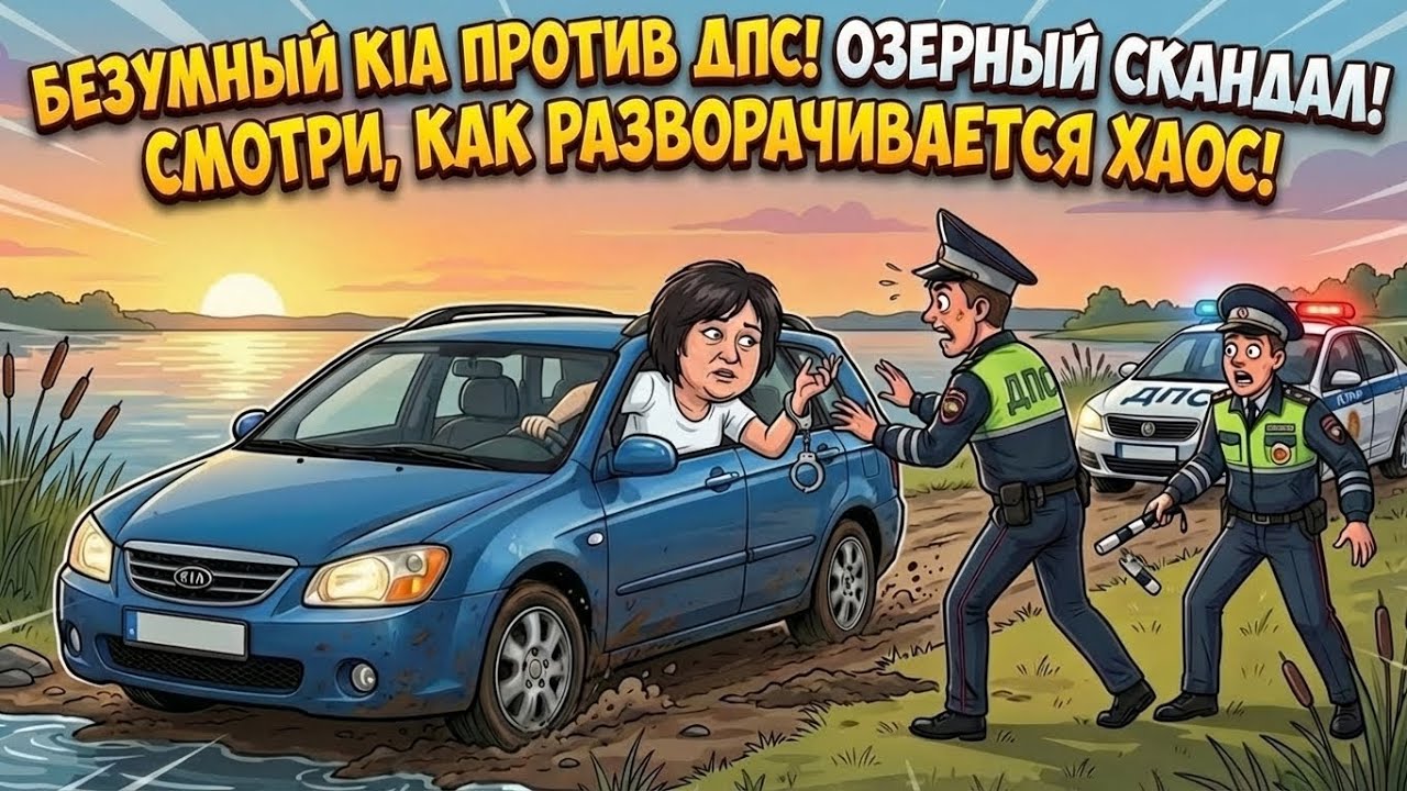 На берегу озера задержали нетрезвую и скандальную гражданку за рулем.