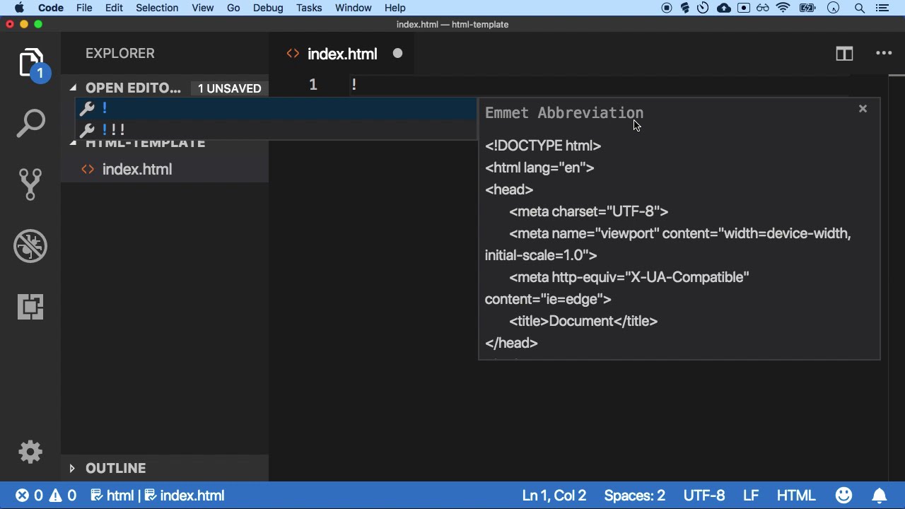Lesson 18 -  Emmet Shortcuts And Code Comments