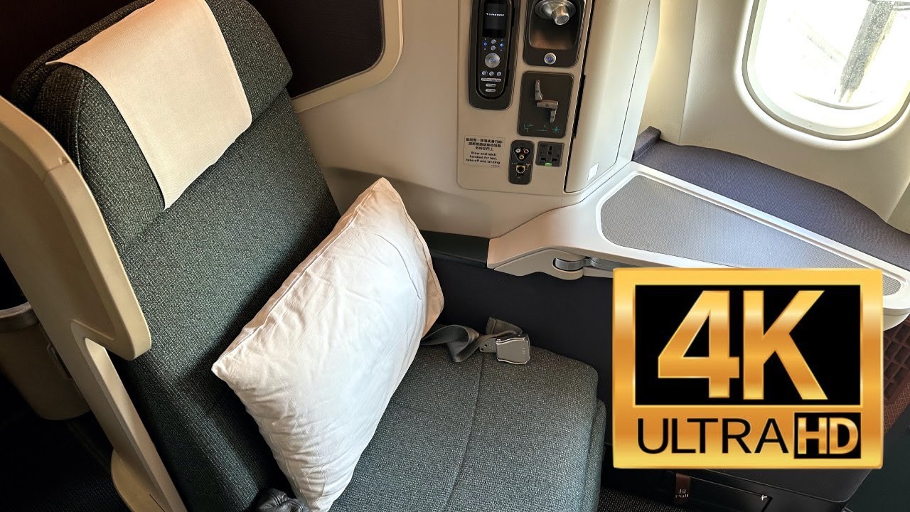 [4K] Cathay Pacific Business Class Airbus A330-300 Hong Kong - Fukuoka, Japan | Window Seat | ASMR
