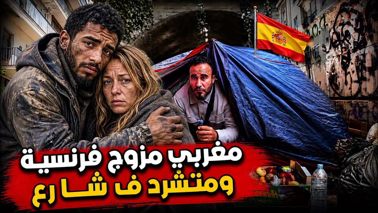 💔مغربي مزوج فرنسية ومتشردين فشوارع أوروبا… قصة كتبكي الحجر😭