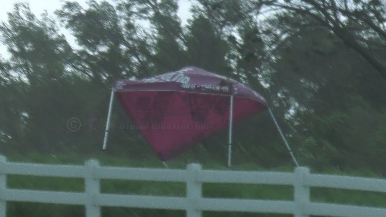 Kansas City severe storm winds toss pop-up tents, topple porta-johns