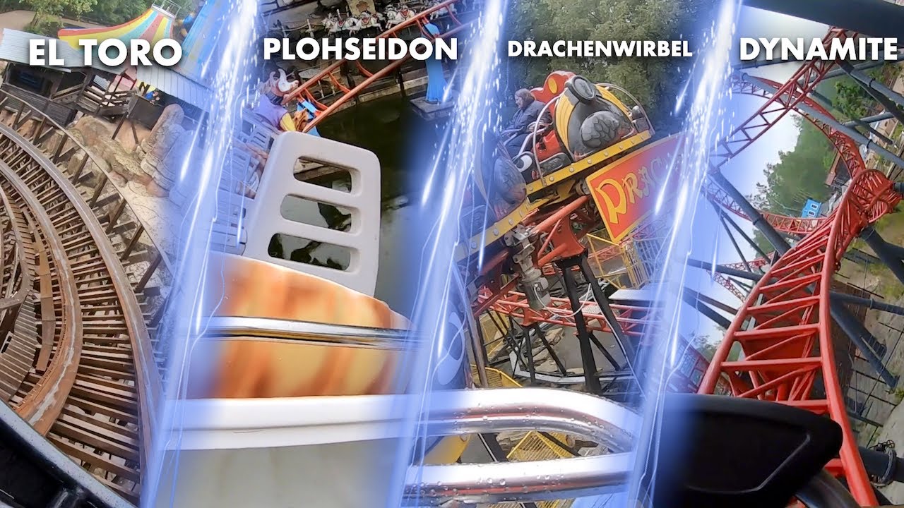 Alle Achterbahnen im Freizeitpark Plohn | 4K Onride POV