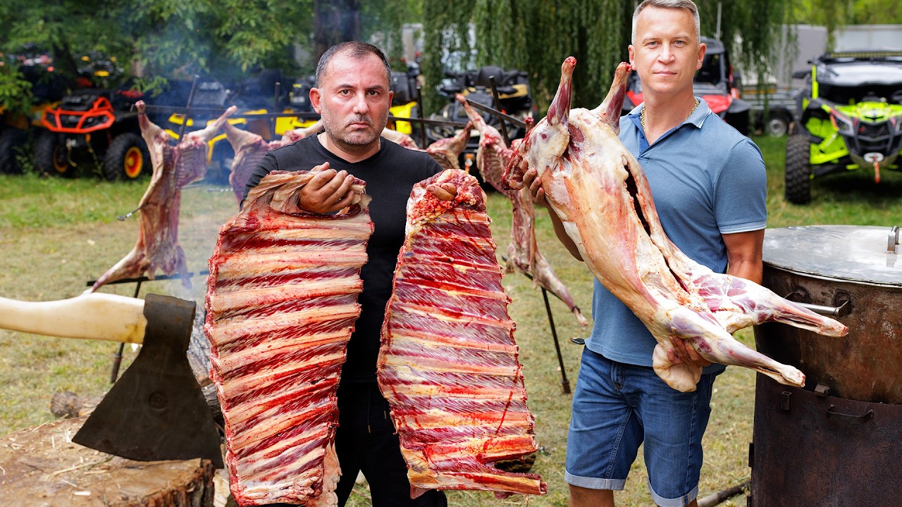 Готовим мясо с картошкой на 350 человек