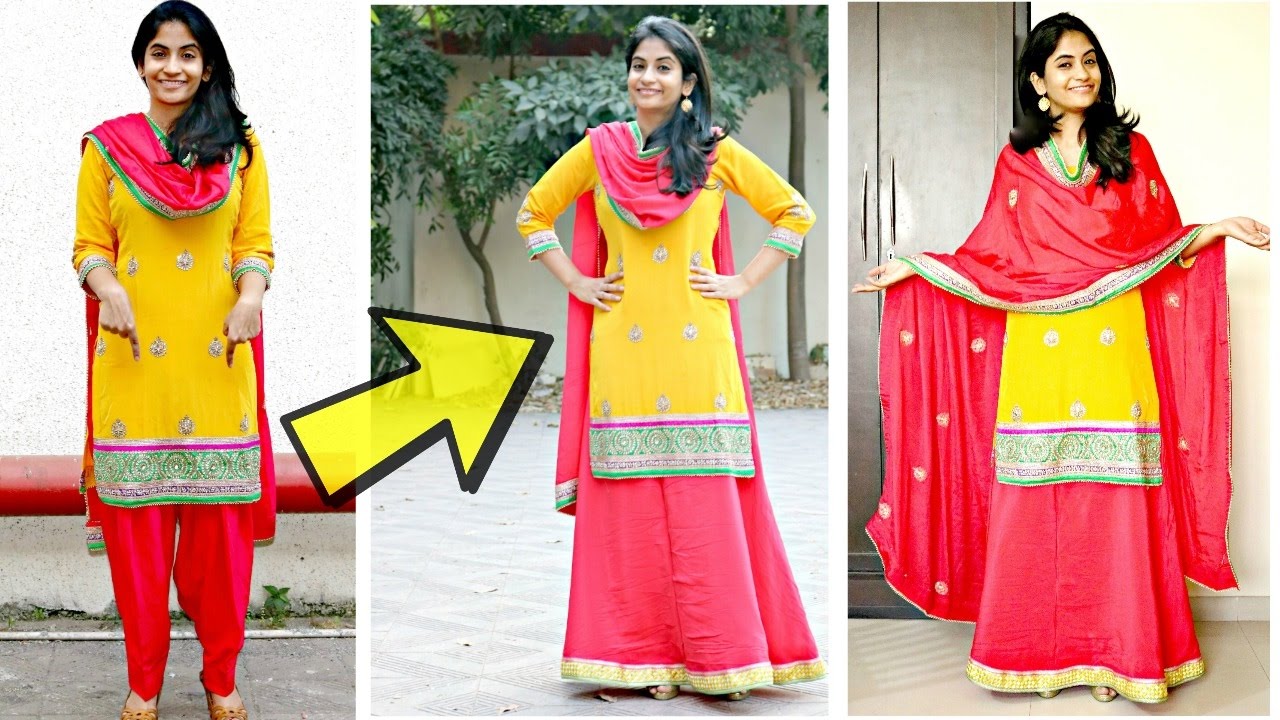 Convert Salwar to a Lehenga Skirt: Make your own Lehenga Suit