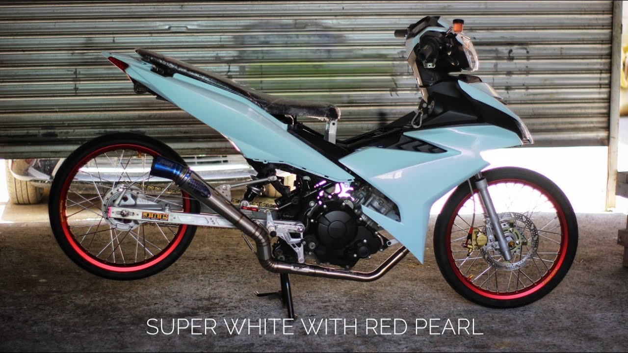 Super White With Red Pearl Sniper 150 Jeff's Garage Paint
