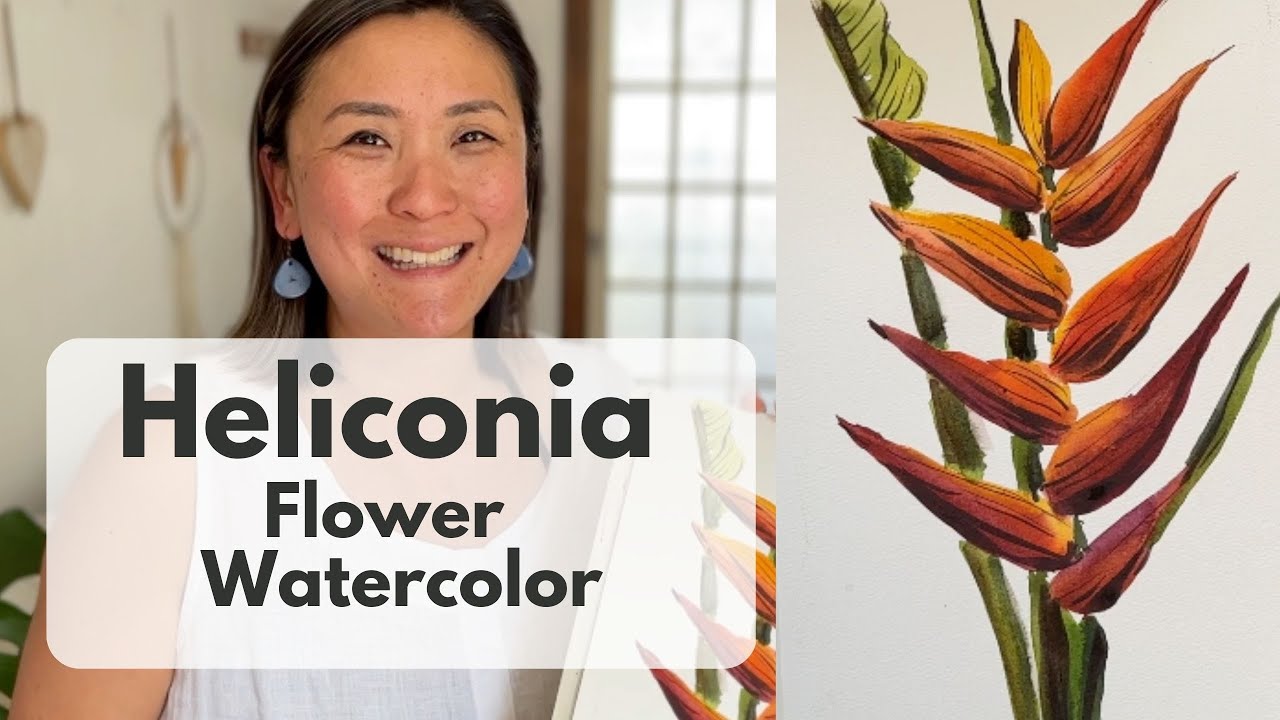 Paint This Beginner Friendly Heliconia Flower In A Loose Watercolour Style With Me!