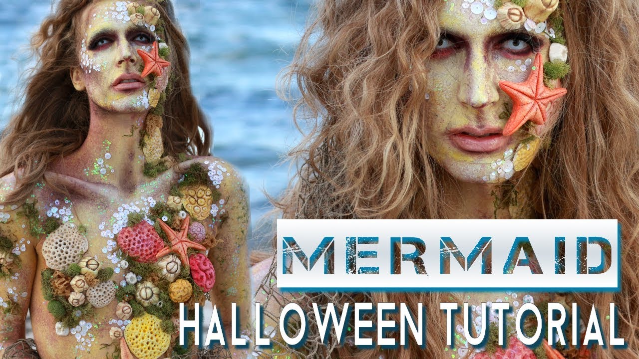 MERMAID SIREN HALLOWEEN COSTUME MAKEUP TUTORIAL