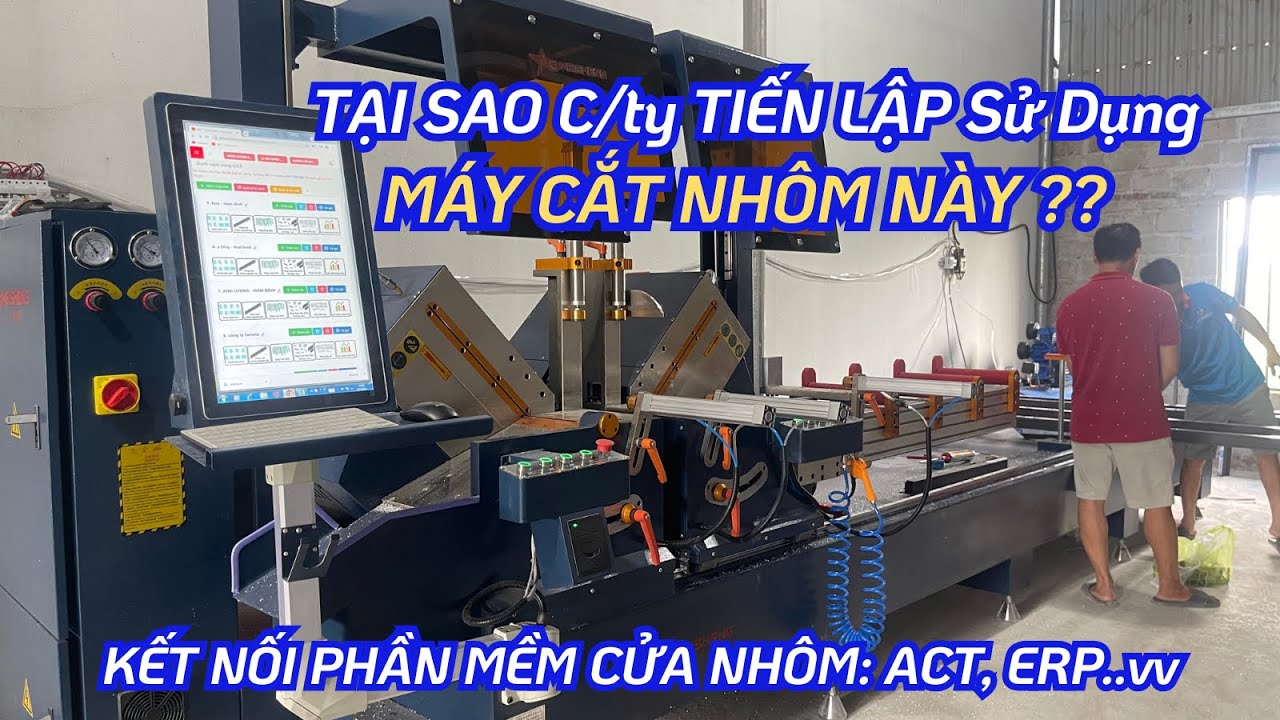 Máy Cắt Nhôm 2 Đầu Ngoại Tuyến Meisheng CNC Lưỡi 600 | Lắp Đặt Tại Công Ty Tiến Lập