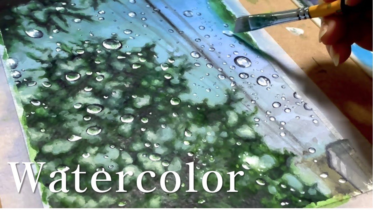 비 오는 창밖 풍경 그리기🌧 | 힐링그림 | 수채화 | Watercolor | 잔잔한 영상