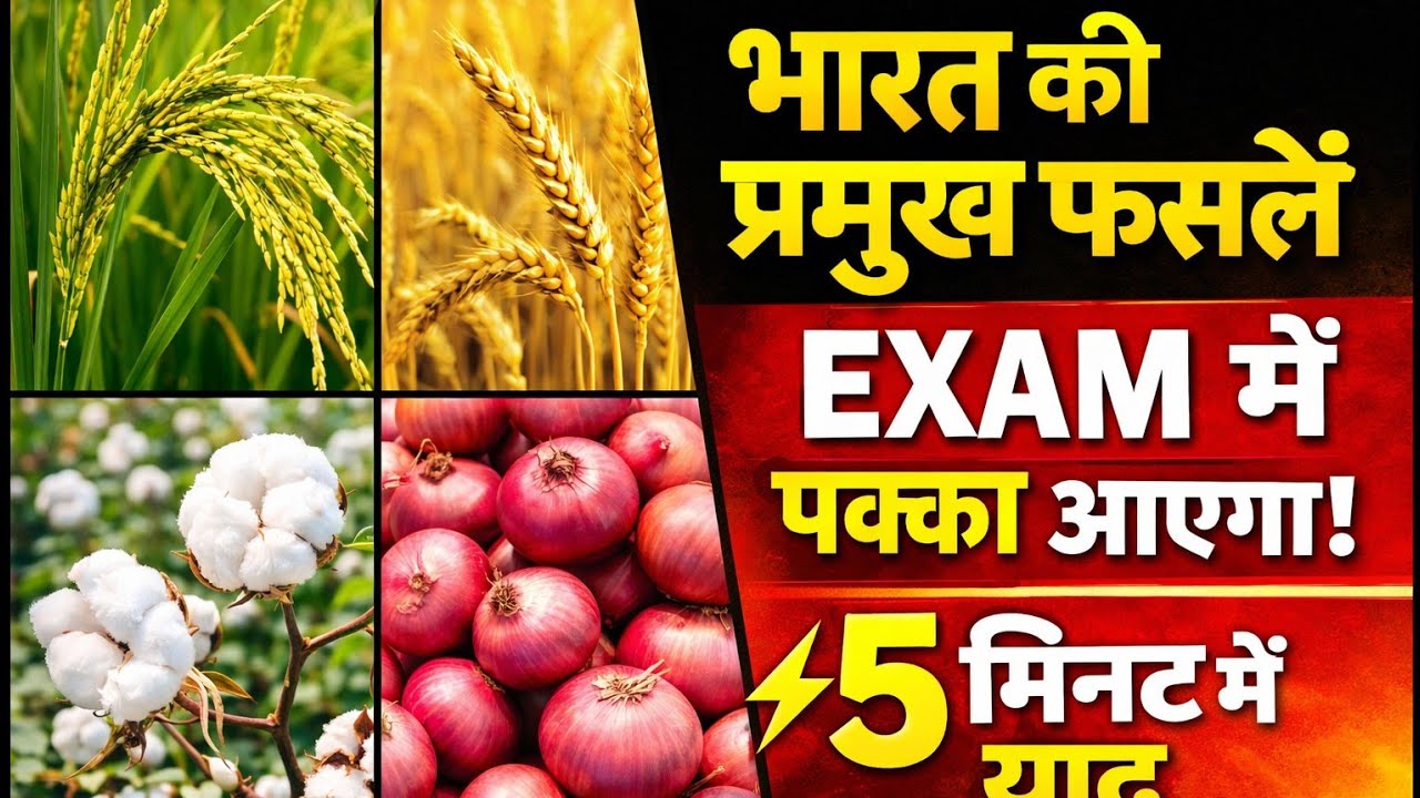 भारत की प्रमुख फसलें | EXAM में पक्का आएगा | UPSC / UPPCS / SSC