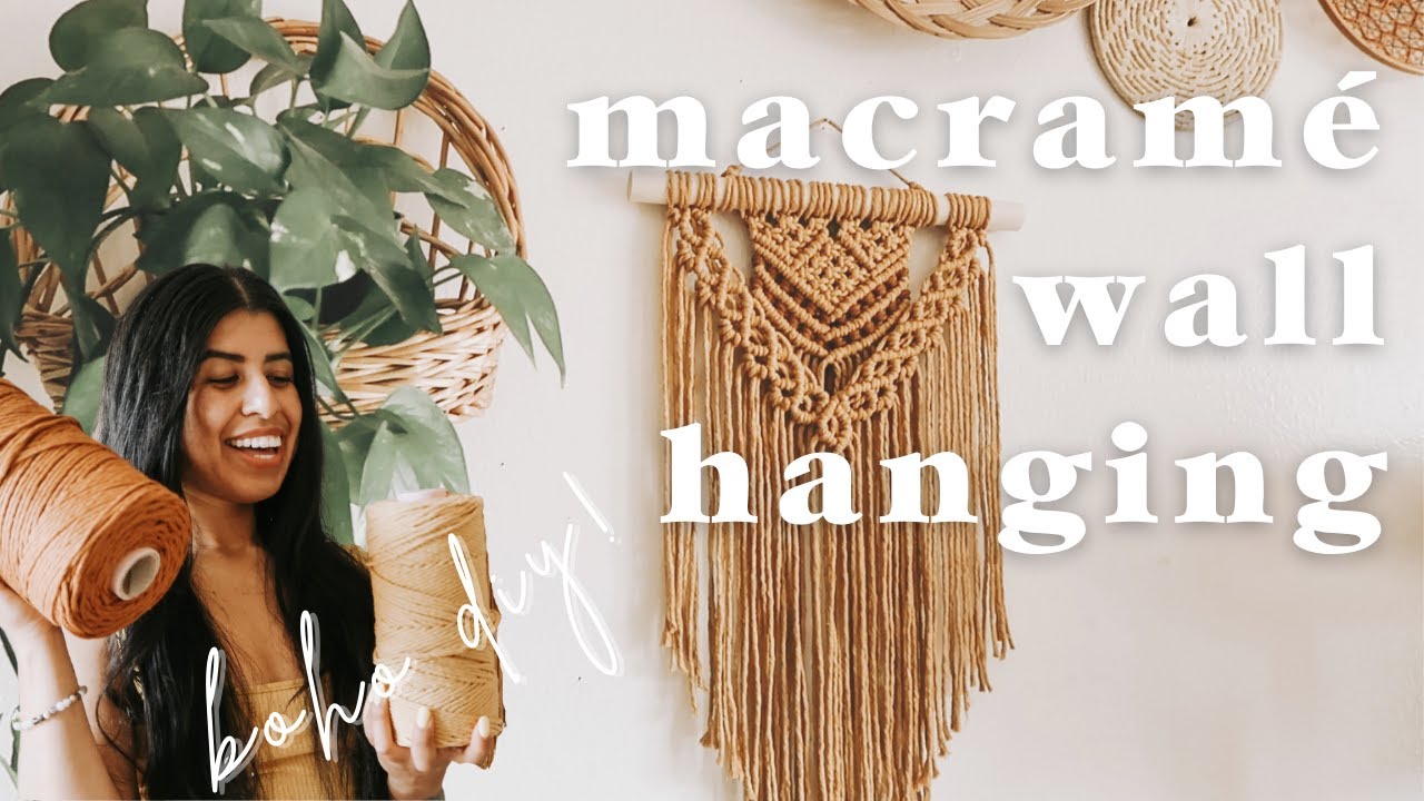 TUTORIAL ~ wall hanging with weaving | intermediate project | two color macrame tapestry