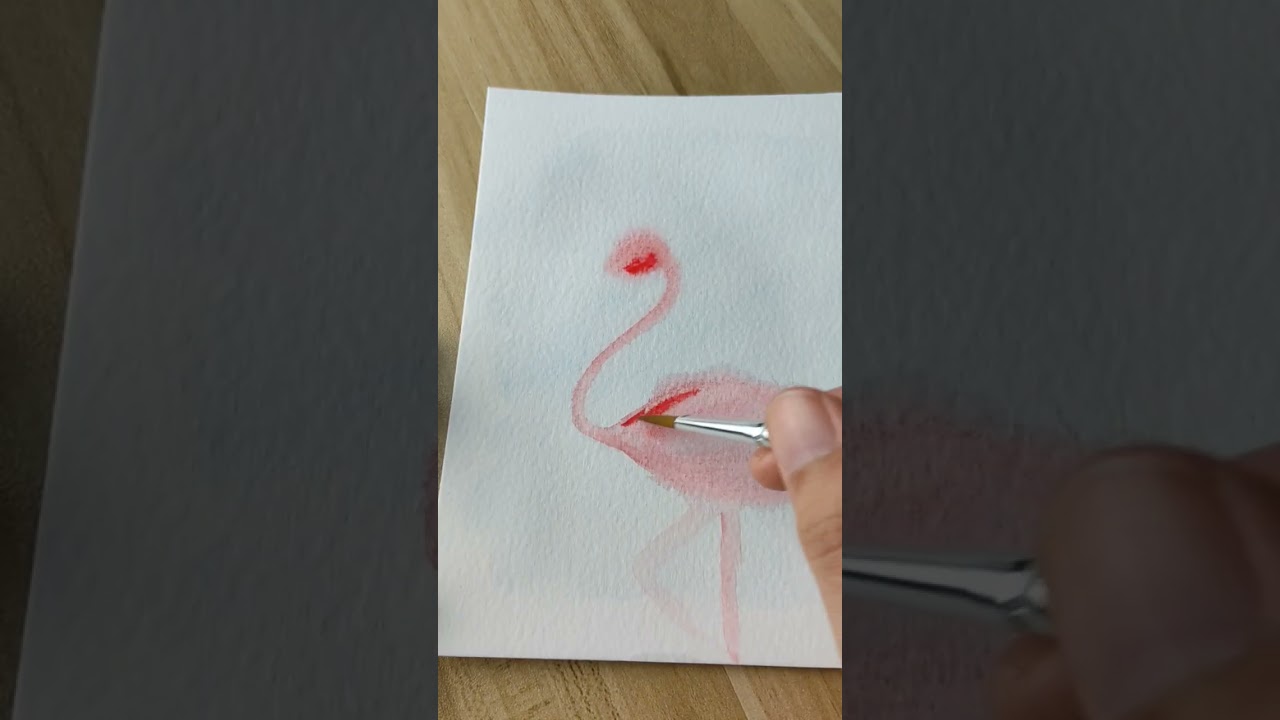 flamingo painting #shorts #relaxing #flamingo #colors #easy #painting
