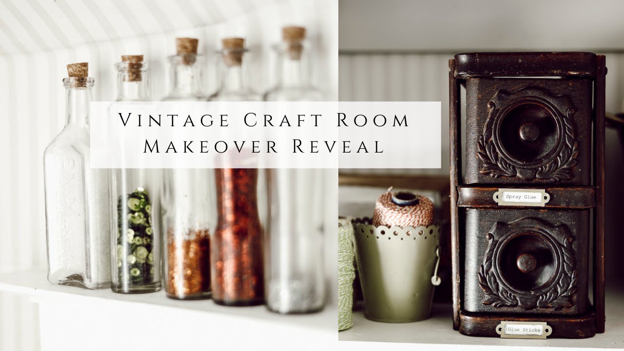 Vintage Craft Room Makeover Reveal Using Thrifted Finds