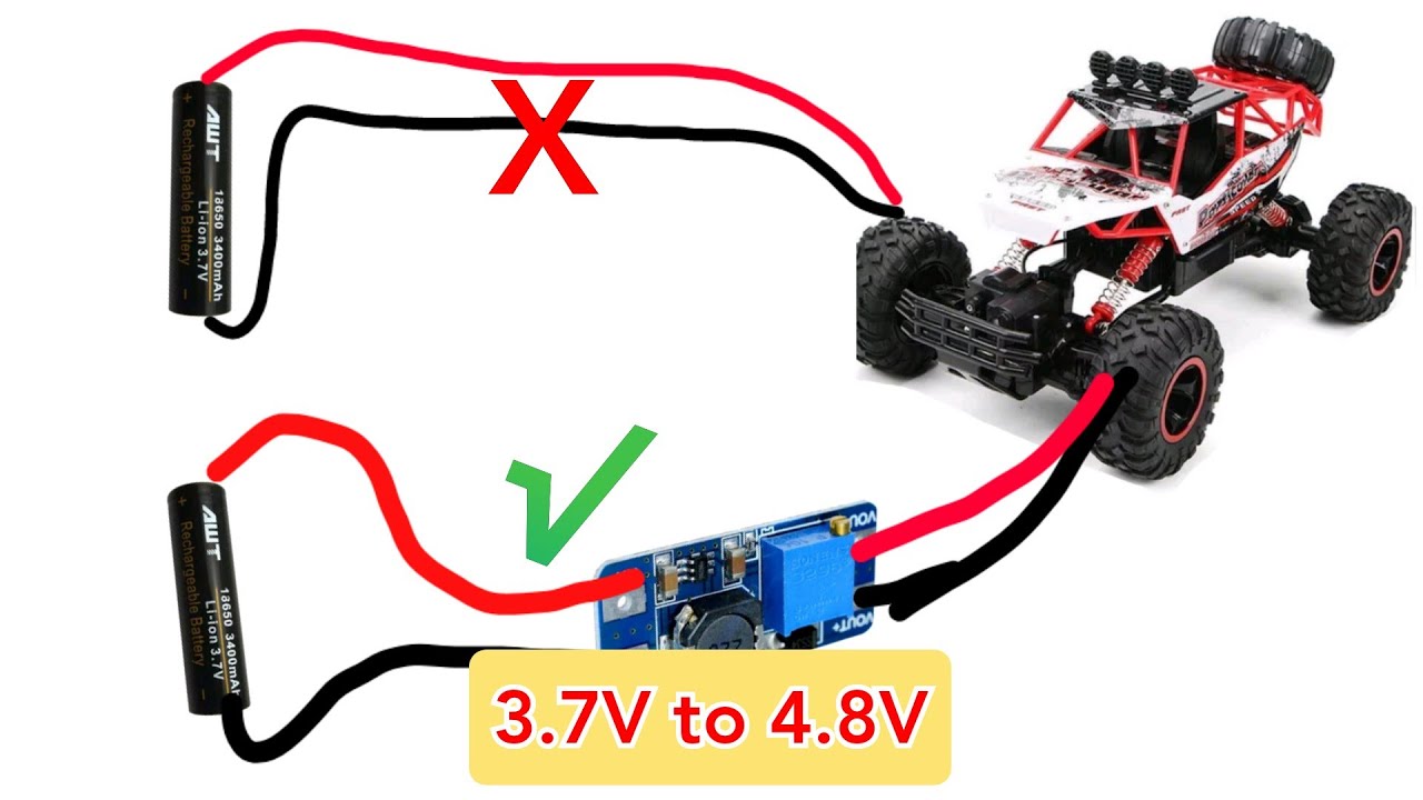 Tutorial mengganti batrei mobil rc 4.8V dengan baterai 3.7V