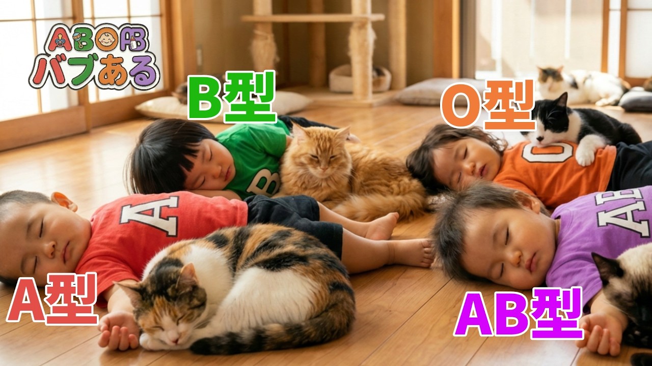 【血液型あるある】AI赤ちゃん、猫カフェの過ごし方😺
