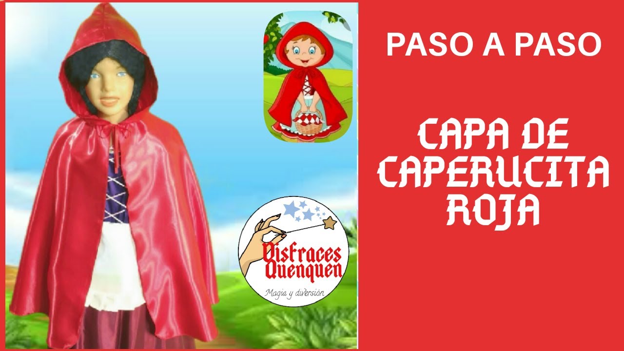DIY. Como hacer una Capa de CAPERUCITA ROJA fácil. Capa con capucha paso a paso.