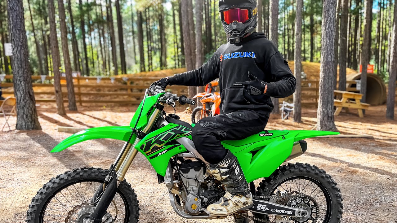 Riding a KX250F