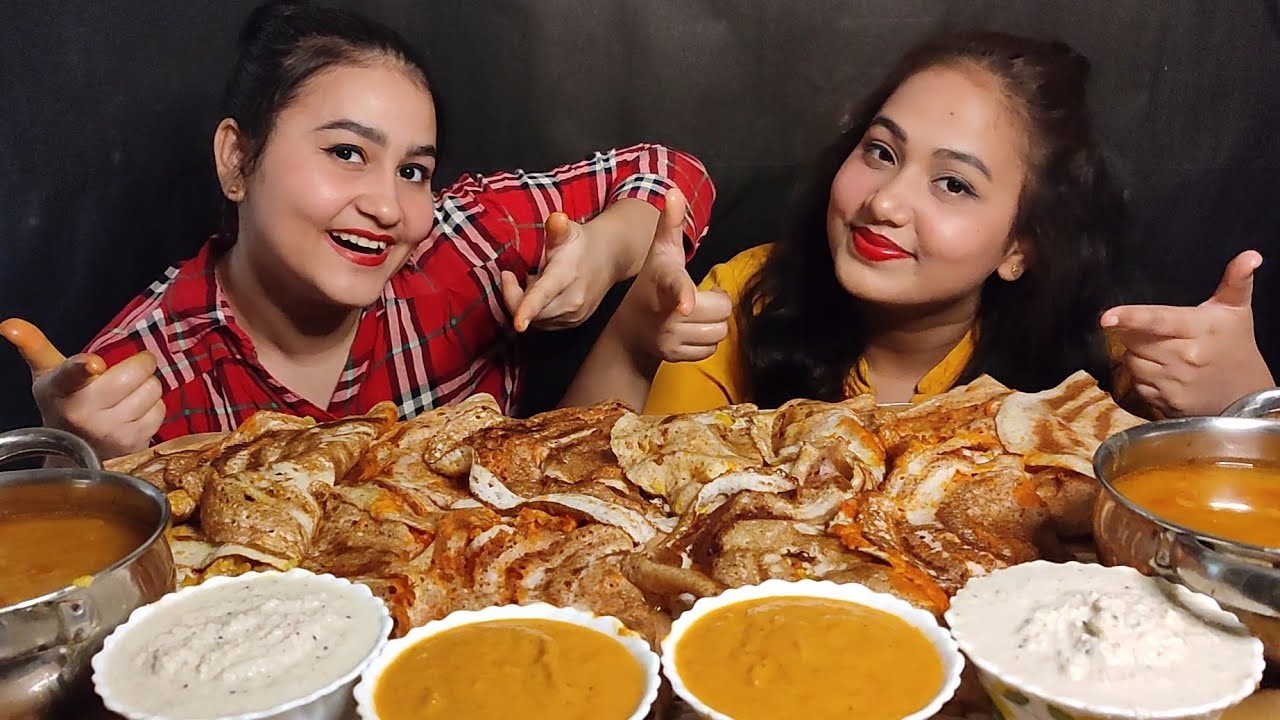 Paneer Masala Dosa, Aloo Masala Dosa🤤😋 eating challenge ft. 